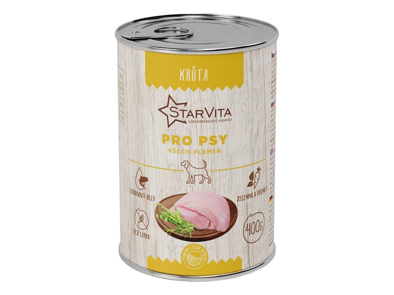 Starvita konzerva pro psy krůta 400g - foto 1 Starvita konzerva pro psy krůta 400g