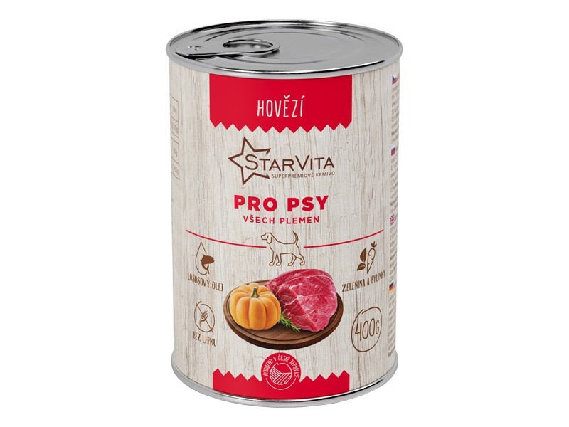 Starvita konzerva pro psy hovězí 400g