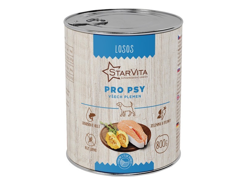 Starvita konzerva pro psy losos 800g