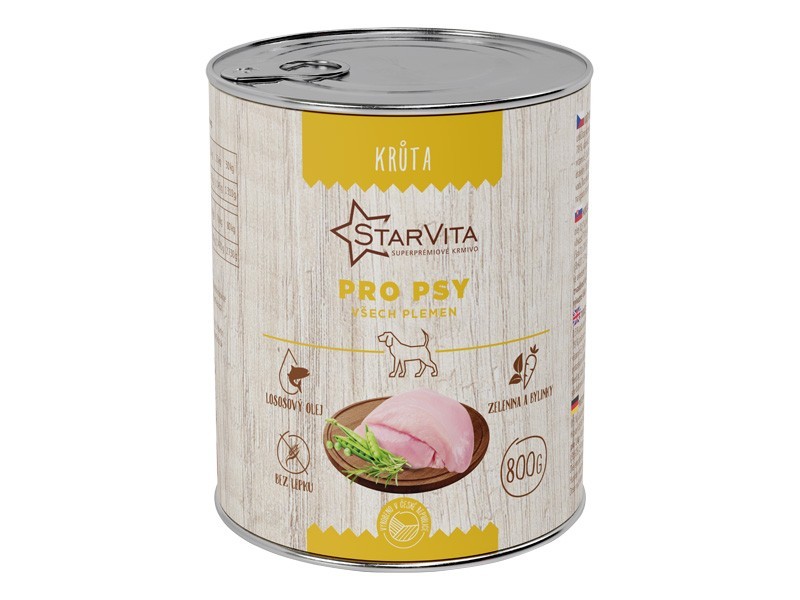 Starvita konzerva pro psy krůta 800g