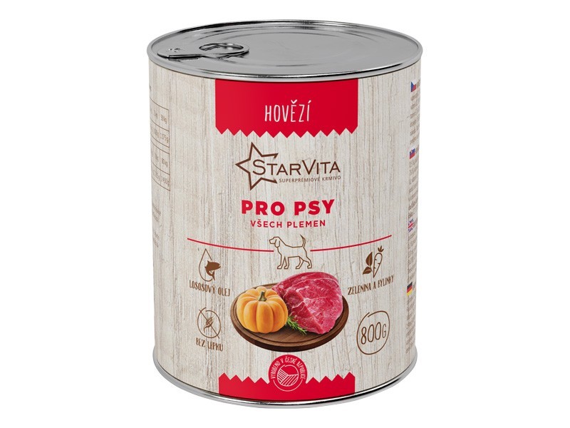 Starvita konzerva pro psy hovězí 800g