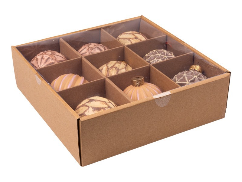 Vánoční koule Rustic, 9x80 mm