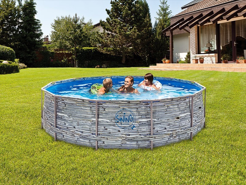 Bazén Swing FRAME Stone 3,66x1,22m, Skimmer mount - foto 2 Bazén Swing FRAME Stone 3,66x1,22m, Skimmer mount