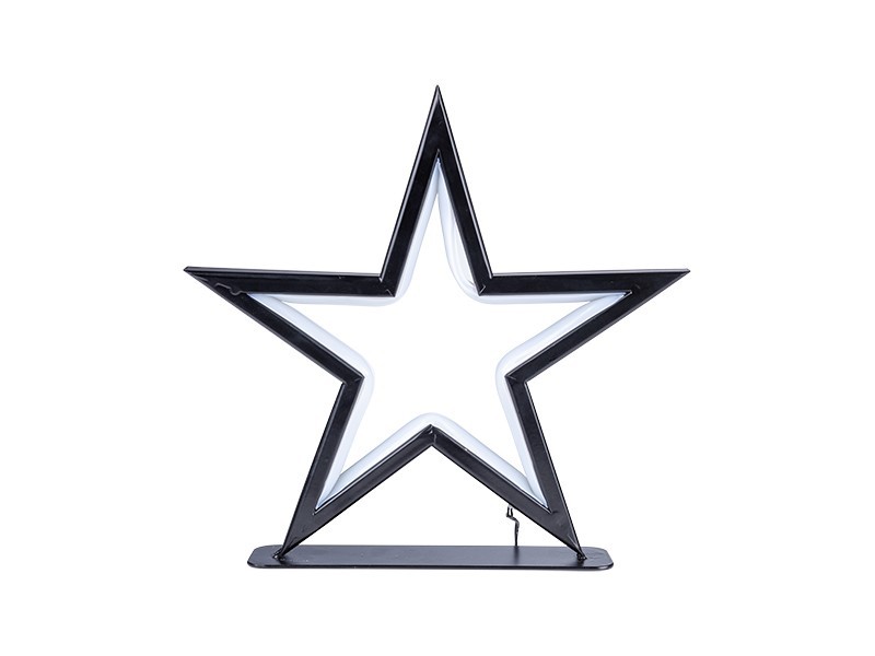 Stojaca LED hviezda, čierna, 25x5x26cm