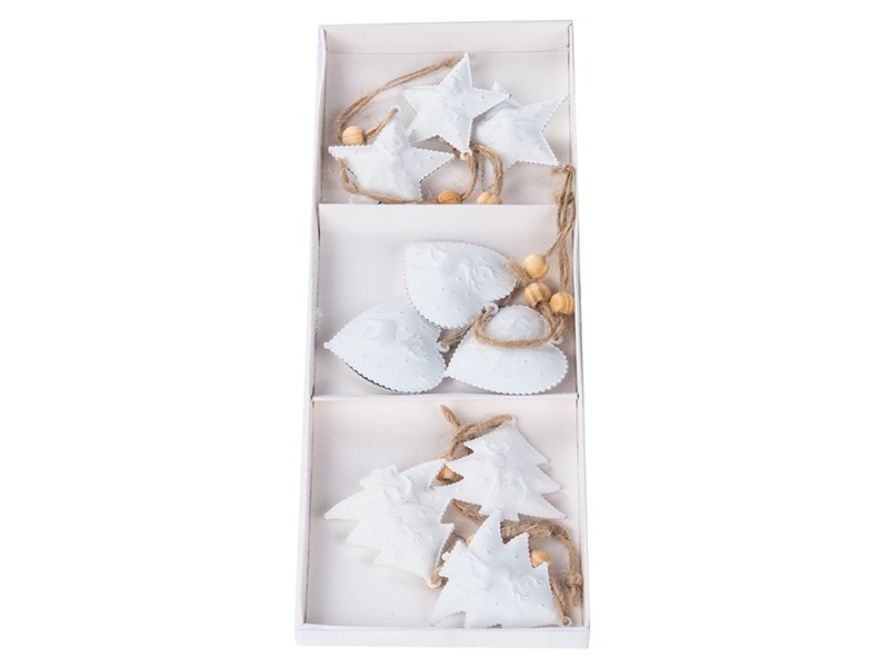 Ozdoby stromček/srdce/hviezda 5cm, 9ks - foto 2