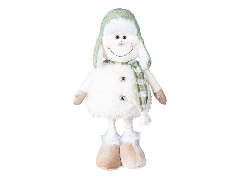 Snehuliak so zelenou čapicou 18x14x34 cm