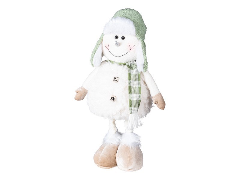 Snehuliak so zelenou čapicou 18x14x34 cm