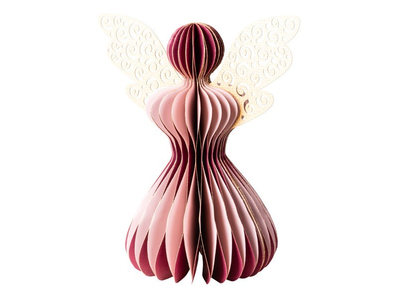 Bordový papierový anjel 30 cm