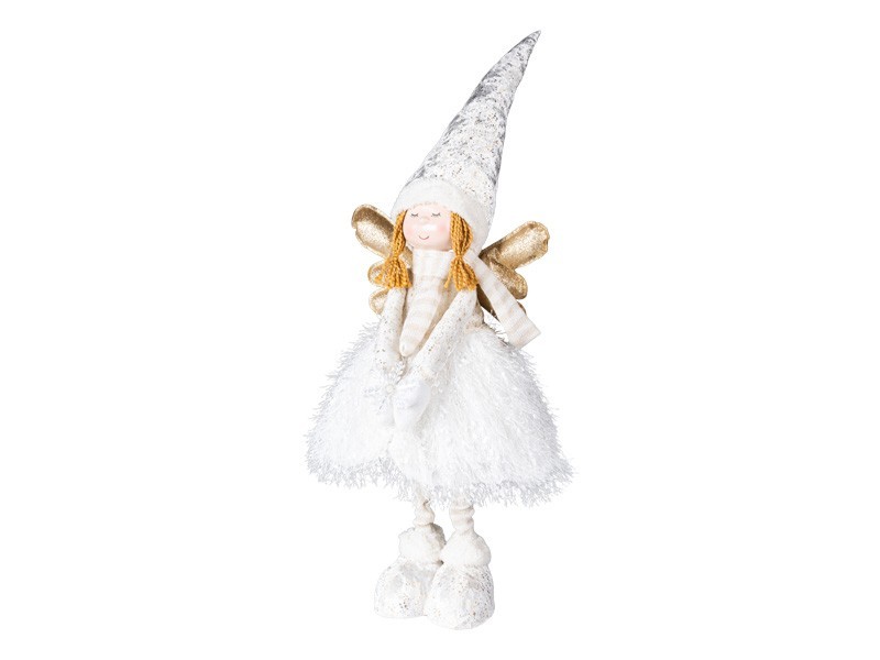 Anděl s vločkou teleskopický LED 80cm