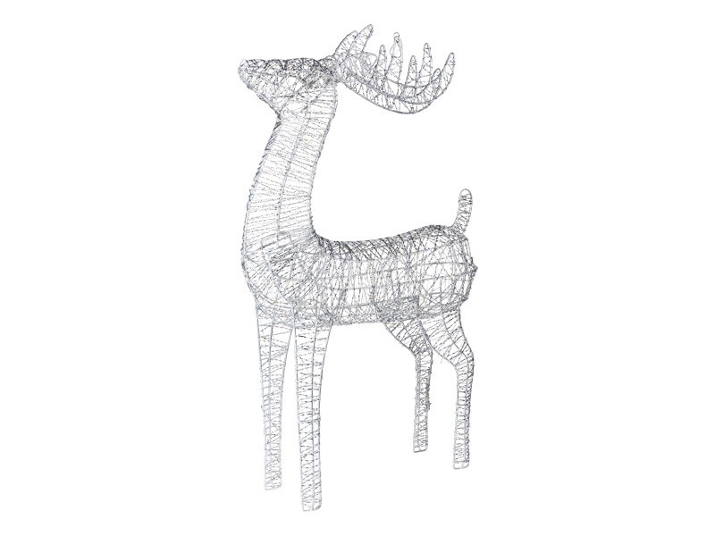 Jeleň strieborný LED 48,5x22x78x cm, 450 LED, vonkajší