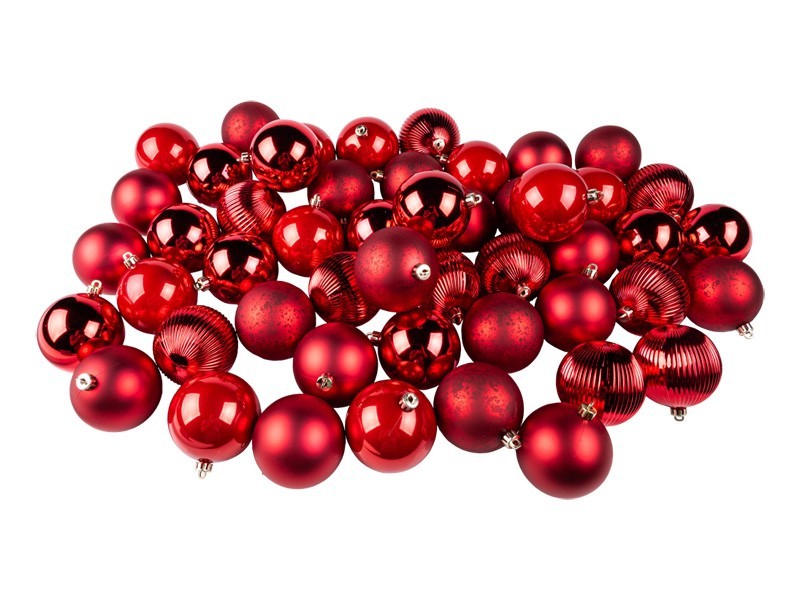 Vánoční koule Ø8cm červená, 50ks