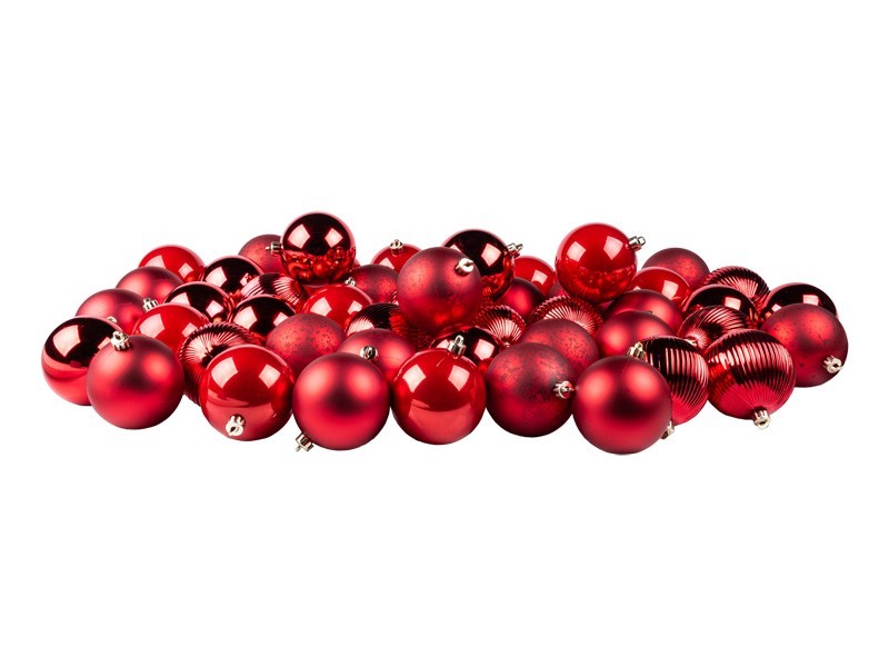 Vánoční koule Ø8cm červená, 50ks