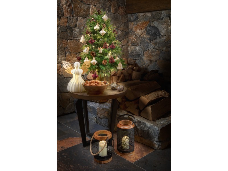 Vosková sviečka krémová LED, 7,5x12,5 cm