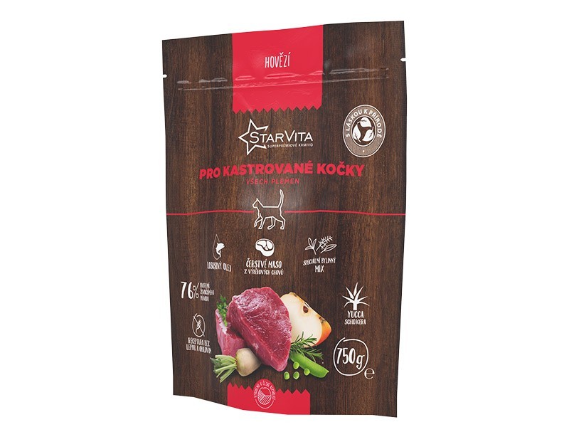 Starvita granule pre mačky hovädzie 750g