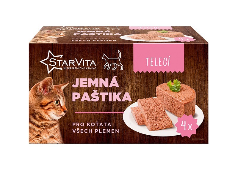 Starvita paštika pro koťata, telecí 4x85g