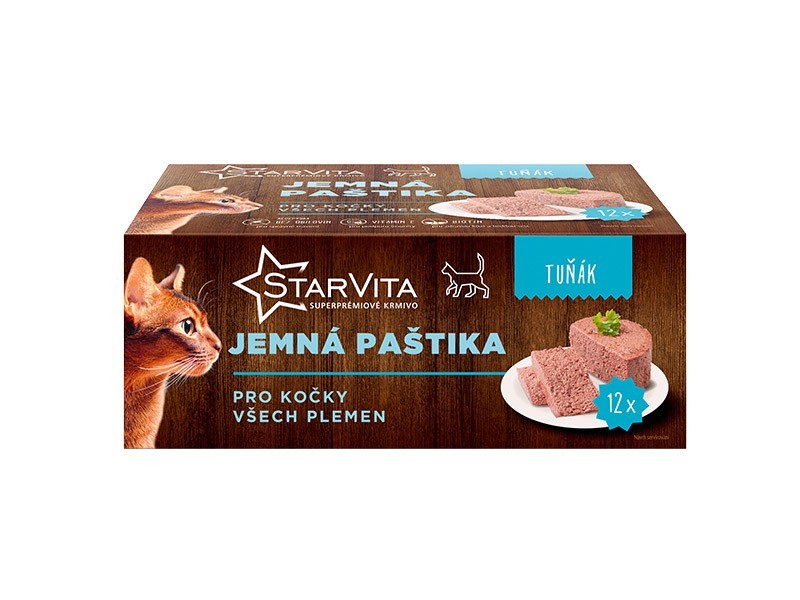 Starvita paštika pro dospělé kočky, tuňák 12x85g