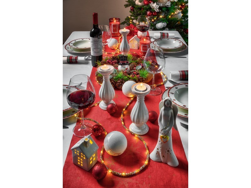 Červená vánoční květina 22cm