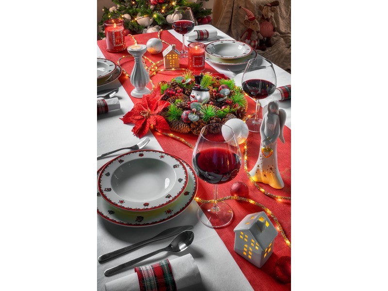 Červená vánoční květina 22cm