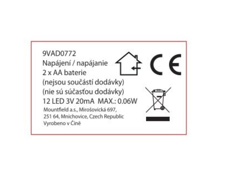 LED dekorácia domčeky 44x14cm, 12LED