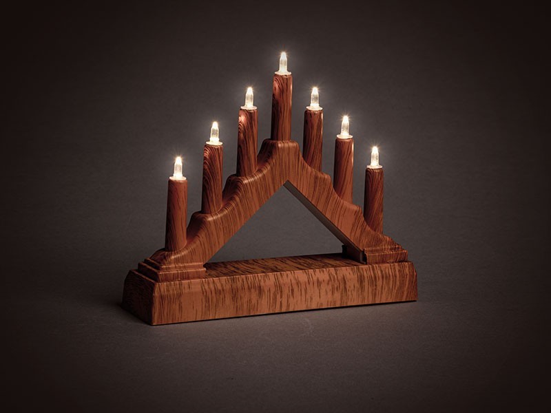 LED svícen plastový 15,7x3,9x13cm, 7LED