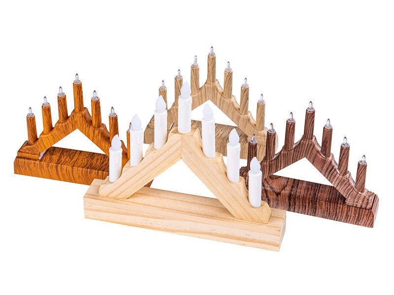 LED svícen plastový 15,7x3,9x13cm, 7LED