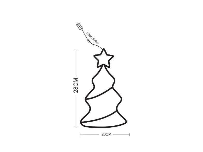 Závesný vianočný stromček LED 20x28cm