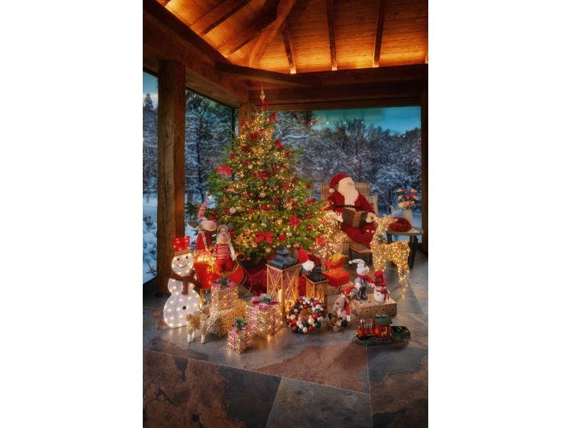 Béžové vianočné kvetiny do vázy LED 60 cm