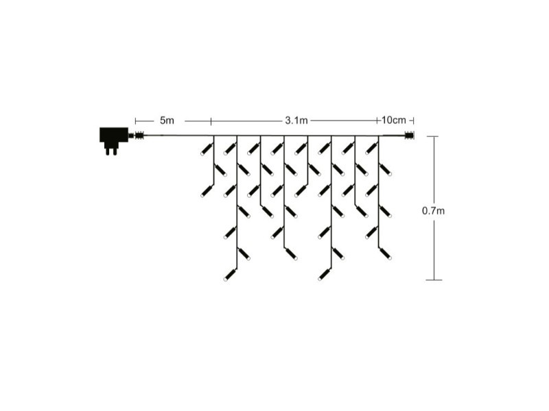 Závěs světelný napojovací 160LED, 310 x 70 cm, venkovní