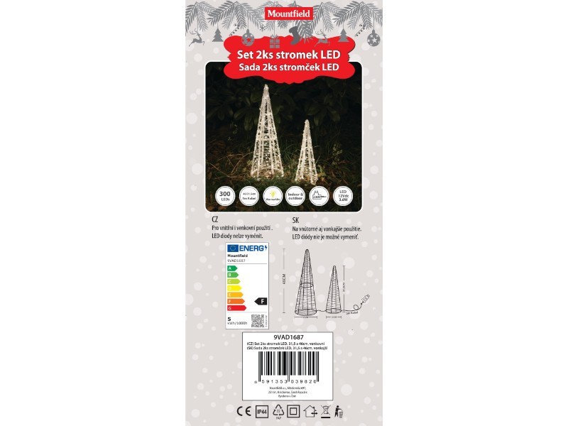 Sada 2ks LED stromček, 31,5 a 46cm, vonkajší