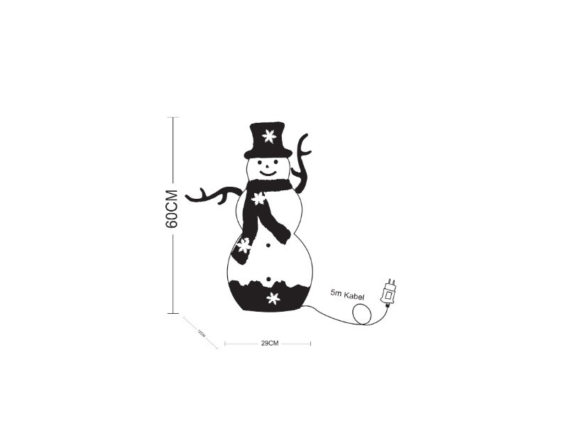 LED snehuliak vonkajší, 55x11x60cm LED 100