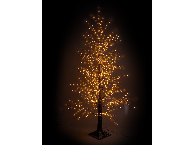 LED vetvičkový strom, 150cm, čierný, vonkajší