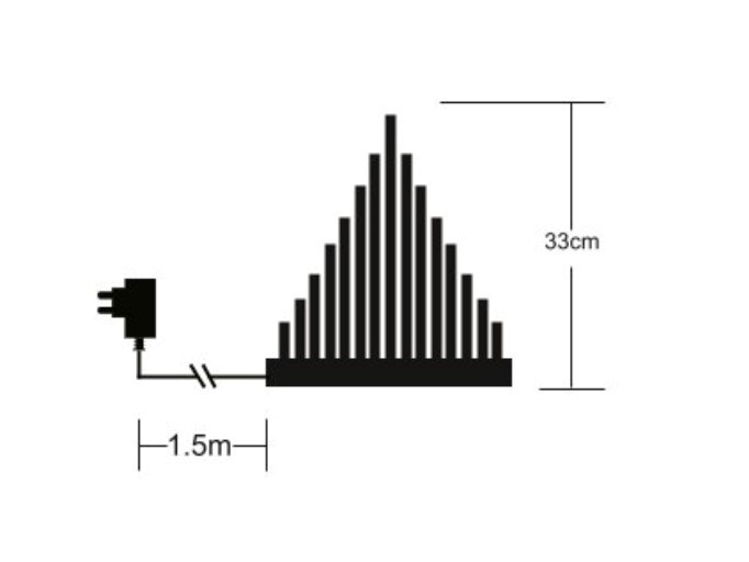 LED svícen 35,5x8x33,5cm, 33LED