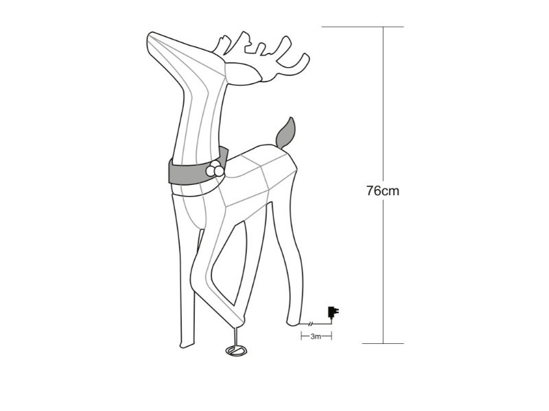 LED dekorace sob 76cm, 80LED