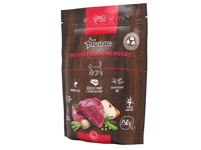 SV granule pro kočky hovězí 750g