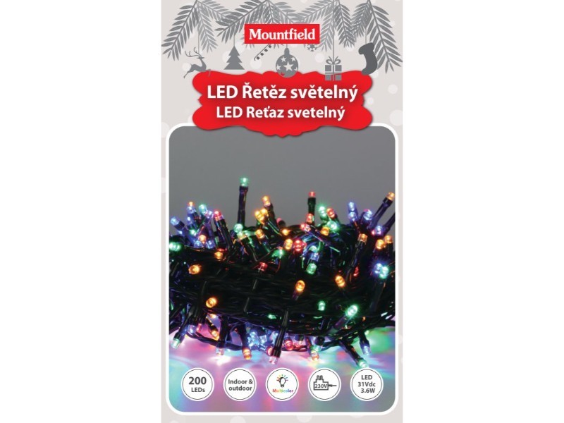 Svetelná reťaz 10m, 200LED, farebná - foto 5