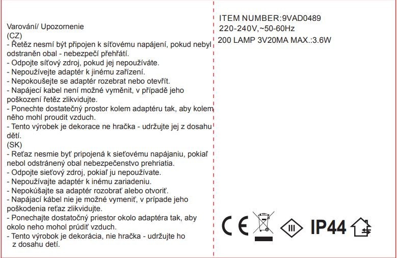 Svetelná reťaz 10m, 200LED, studená biela 8fc - foto 5