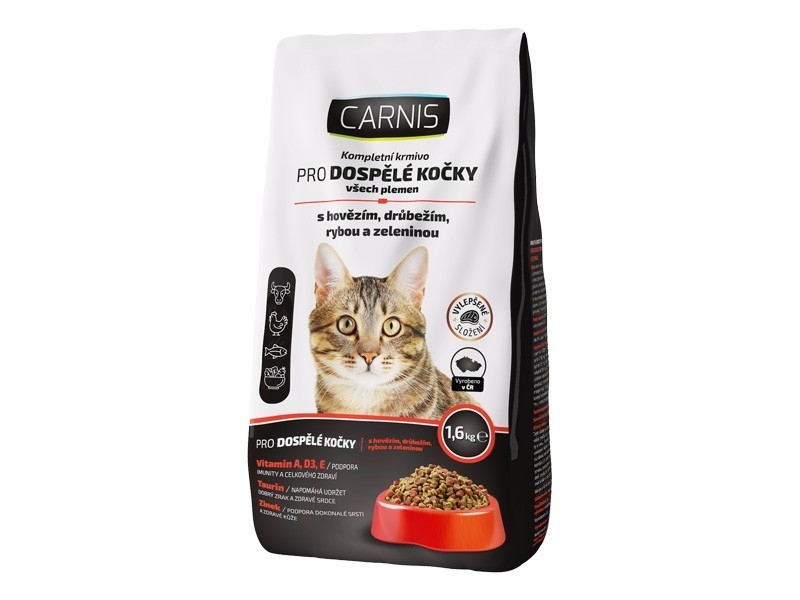 Carnis granule pro kočky, hovězí, 1,6kg