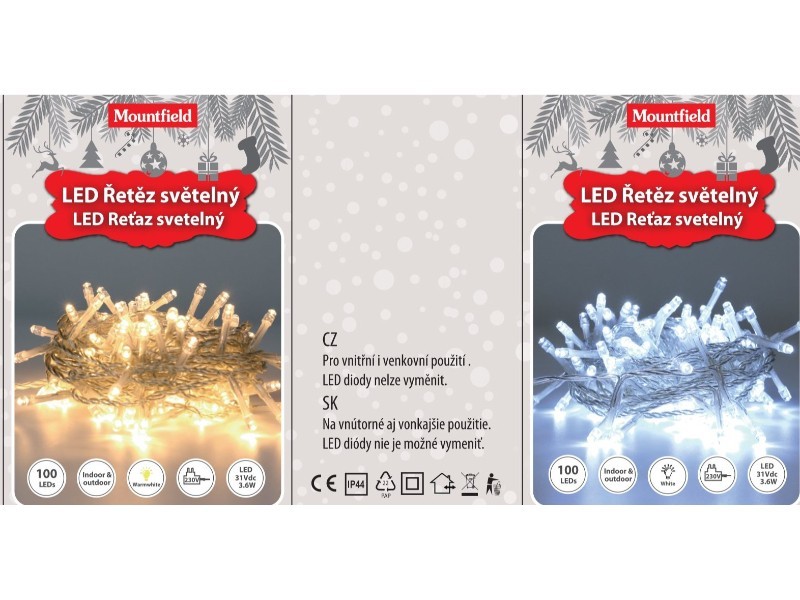 Svetelná reťaz 5m, 100LED, studená biela - foto 4