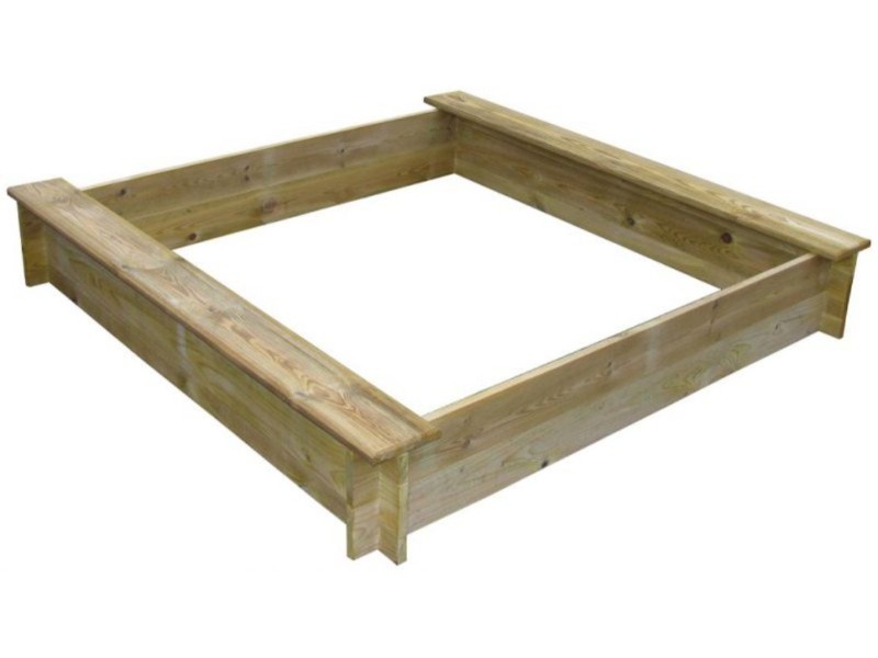 Dřevěné pískoviště čtyřhranné se dvěma sedátky 120x120x20cm