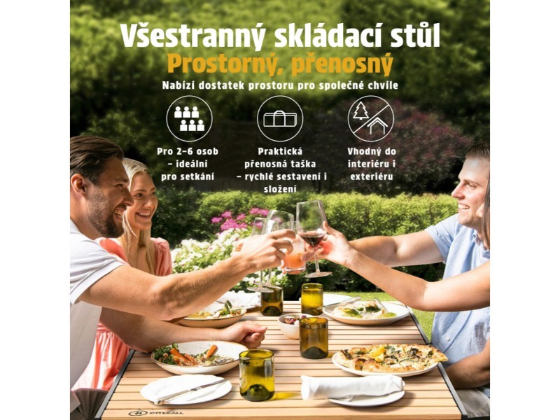 Skládací kempingový stůl Aspen, nastavitelná výška