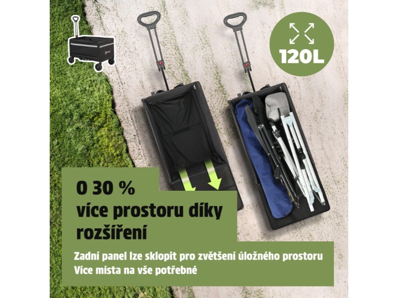 Skládací kempingový vozík Atlas, černý