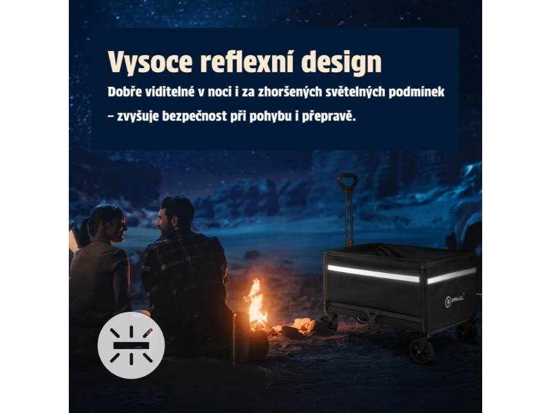 Skládací kempingový vozík Atlas, černý