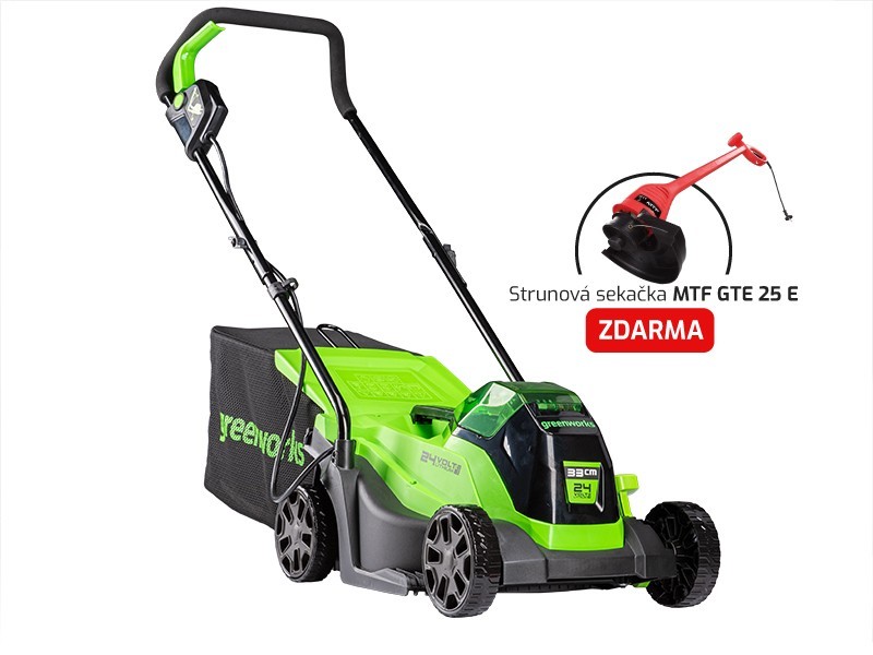 AKU Rotační sekačka Greenworks GD24LM33 24V