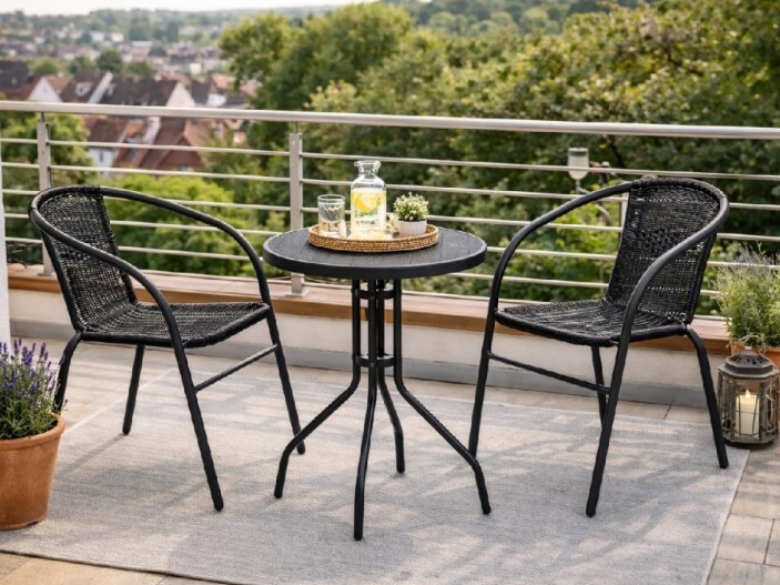 Balkonová sestava BISTRO SET černá