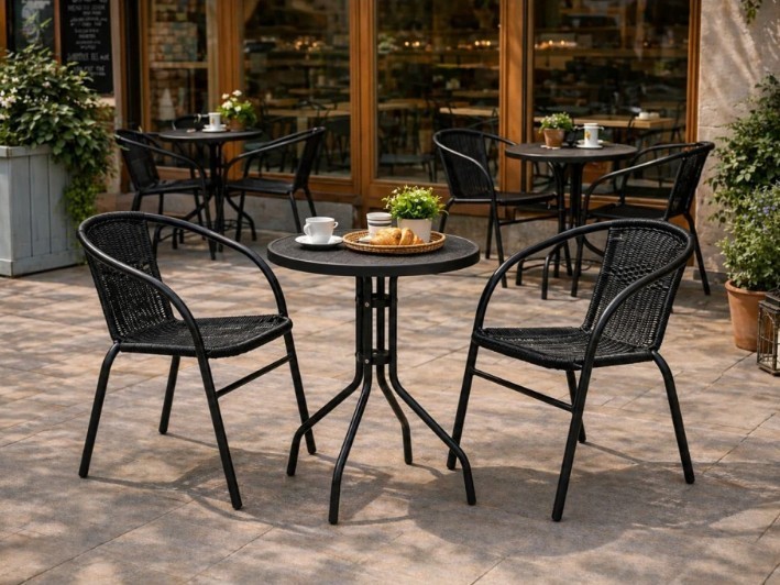 Balkonová sestava BISTRO SET černá