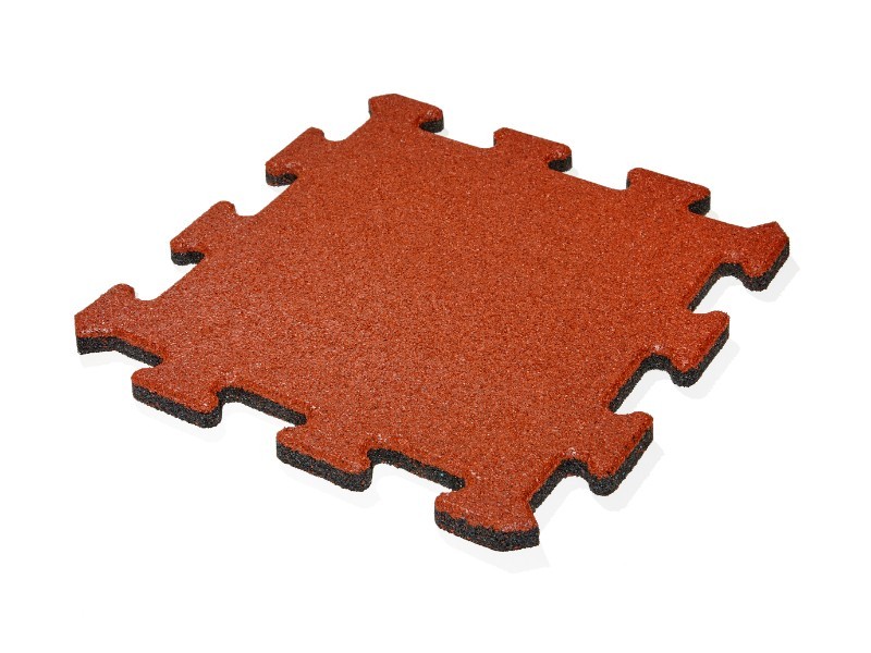 Gumová dlažba Puzzle MAX3, červená 500x500x25mm - foto 1