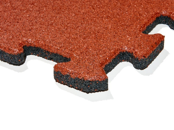 Gumová dlažba Puzzle MAX3, červená 500x500x25mm - foto 2