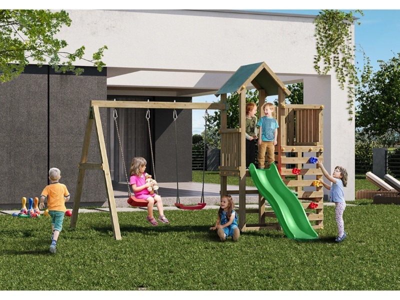 Dětské hřiště se zelenou skluzavkou Play Basic 009 - foto 4