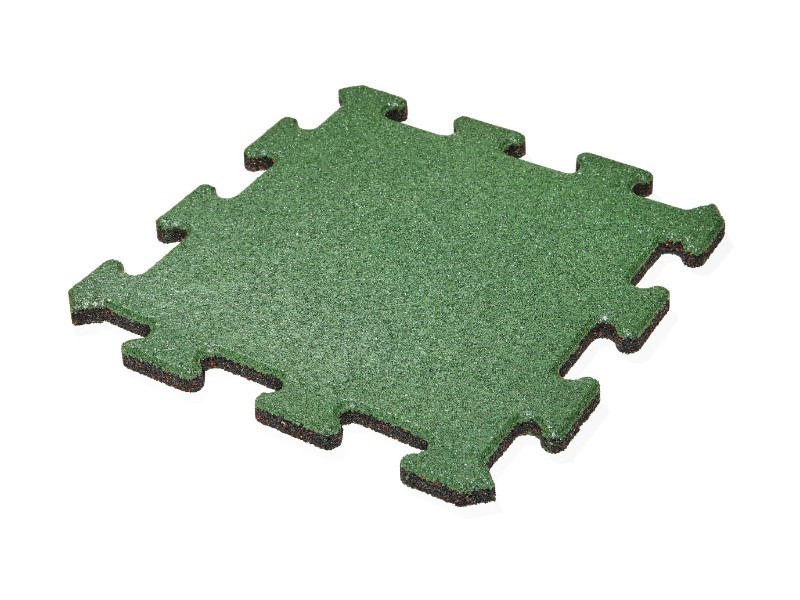 Gumová dlažba Puzzle MAX3, zelená 500x500x25mm - foto 1