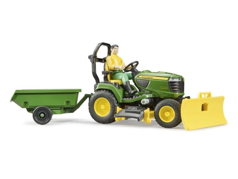 Bruder 62104 - bworld Záhradný traktor John Deere s vozíkom a figúrkou - foto 1